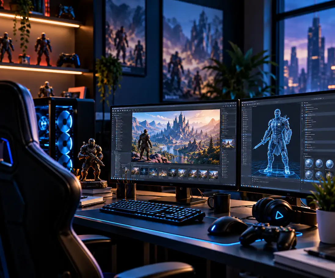Gaming software development case study showing an immersive digital experience with interactive features, game visuals, and scalable technology