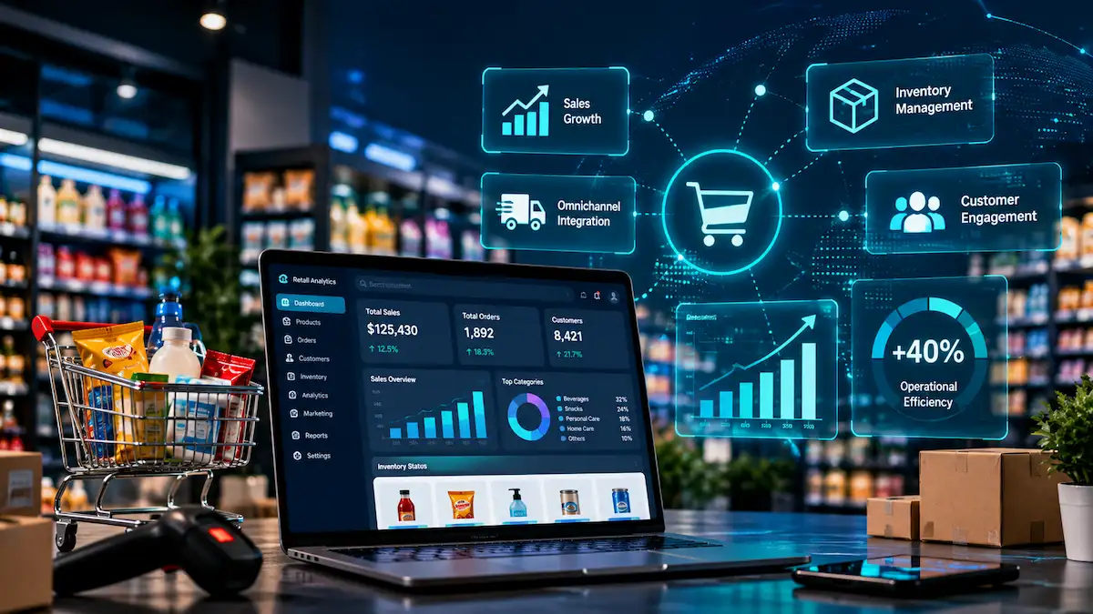 Retail and CPG software development solutions for customer engagement, inventory management, sales analytics, and operational efficiency